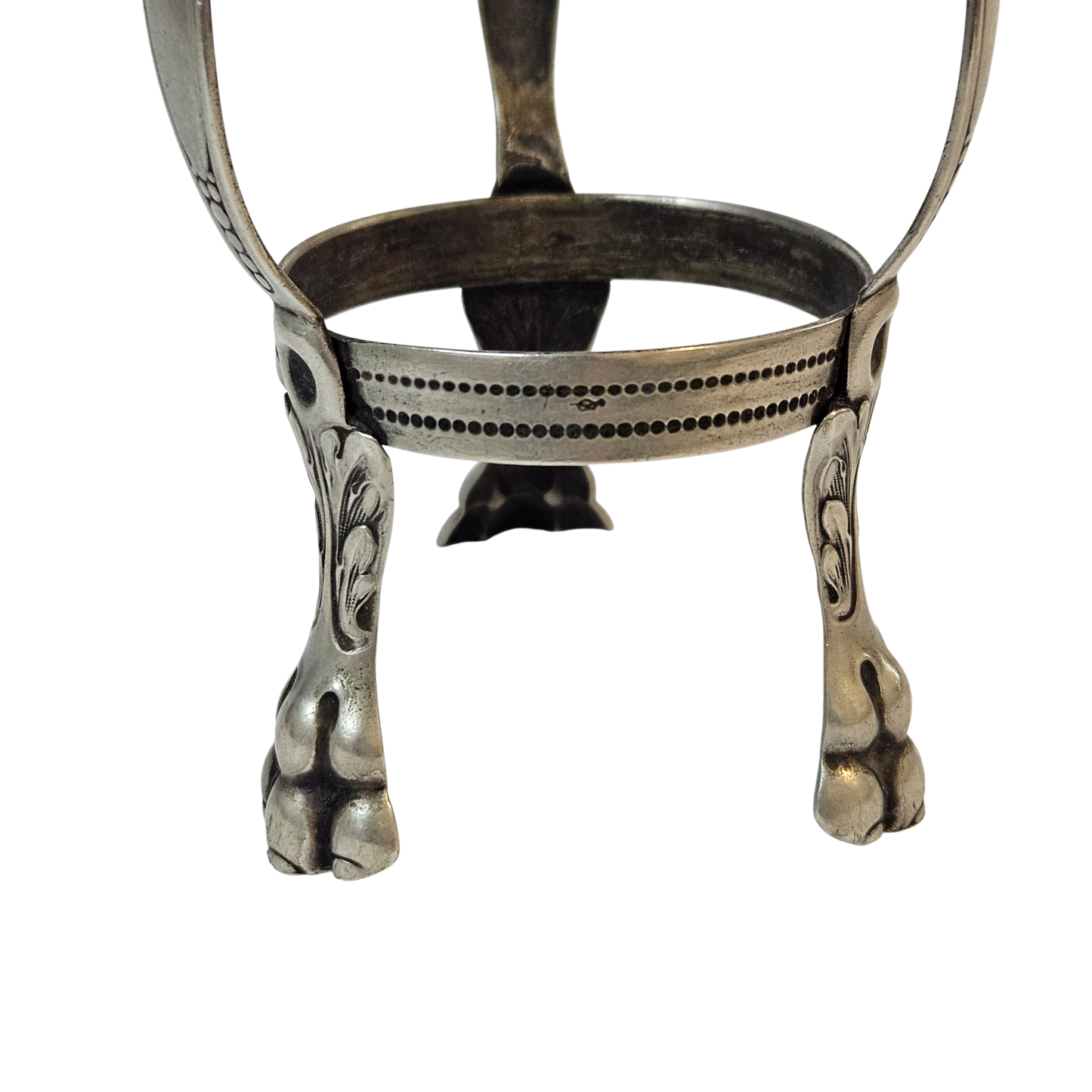 Antiguo posa mate en Metal Blanco sellado "Corneta"