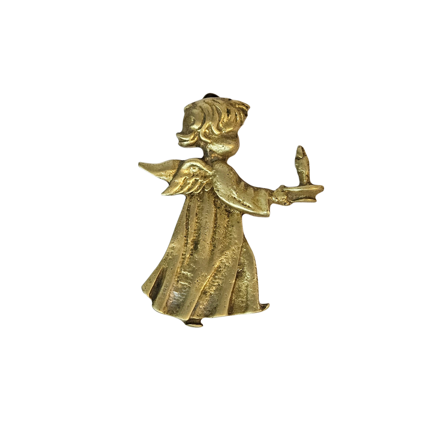 Ángel de la guarda en bronce