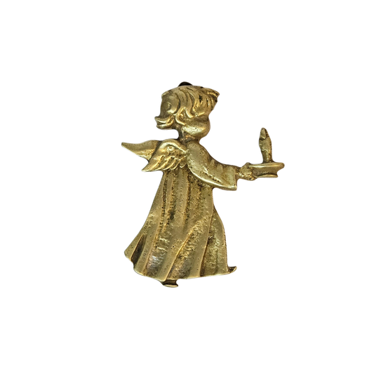 Ángel de la guarda en bronce