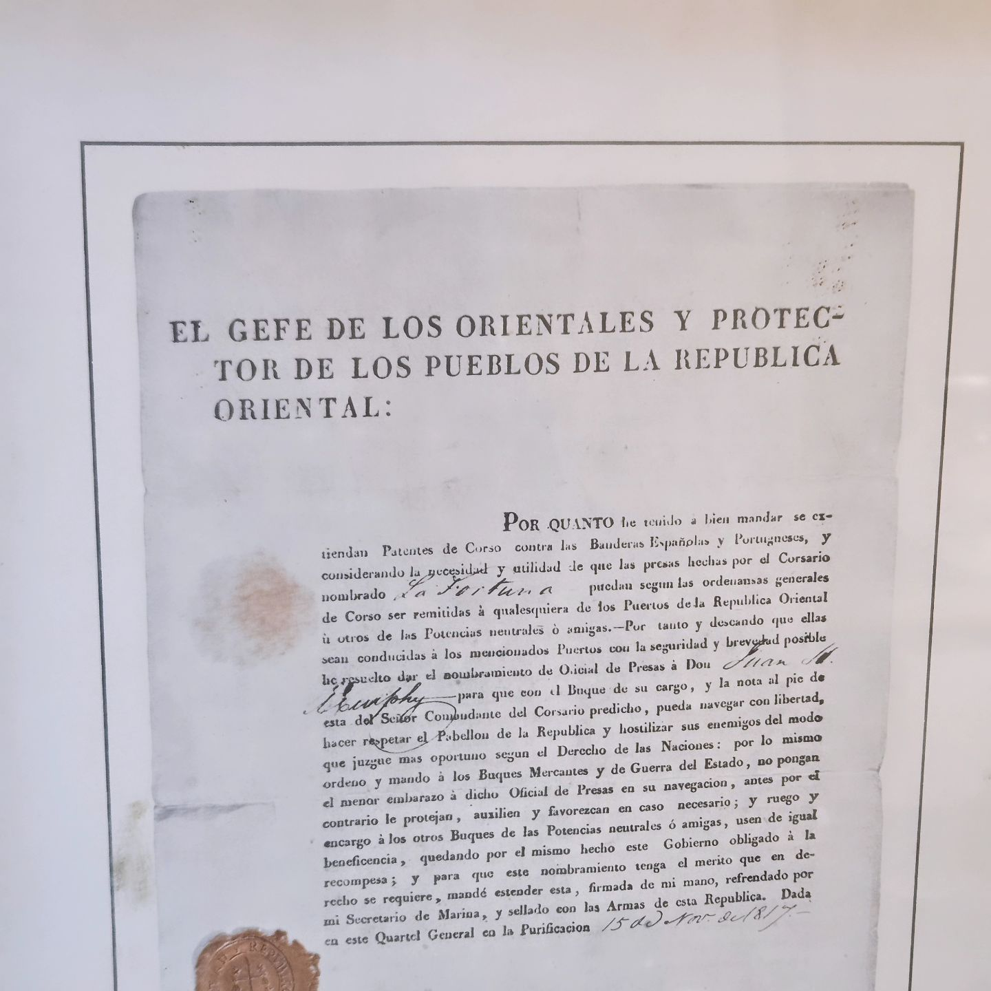 Patente de Corso - Artigas