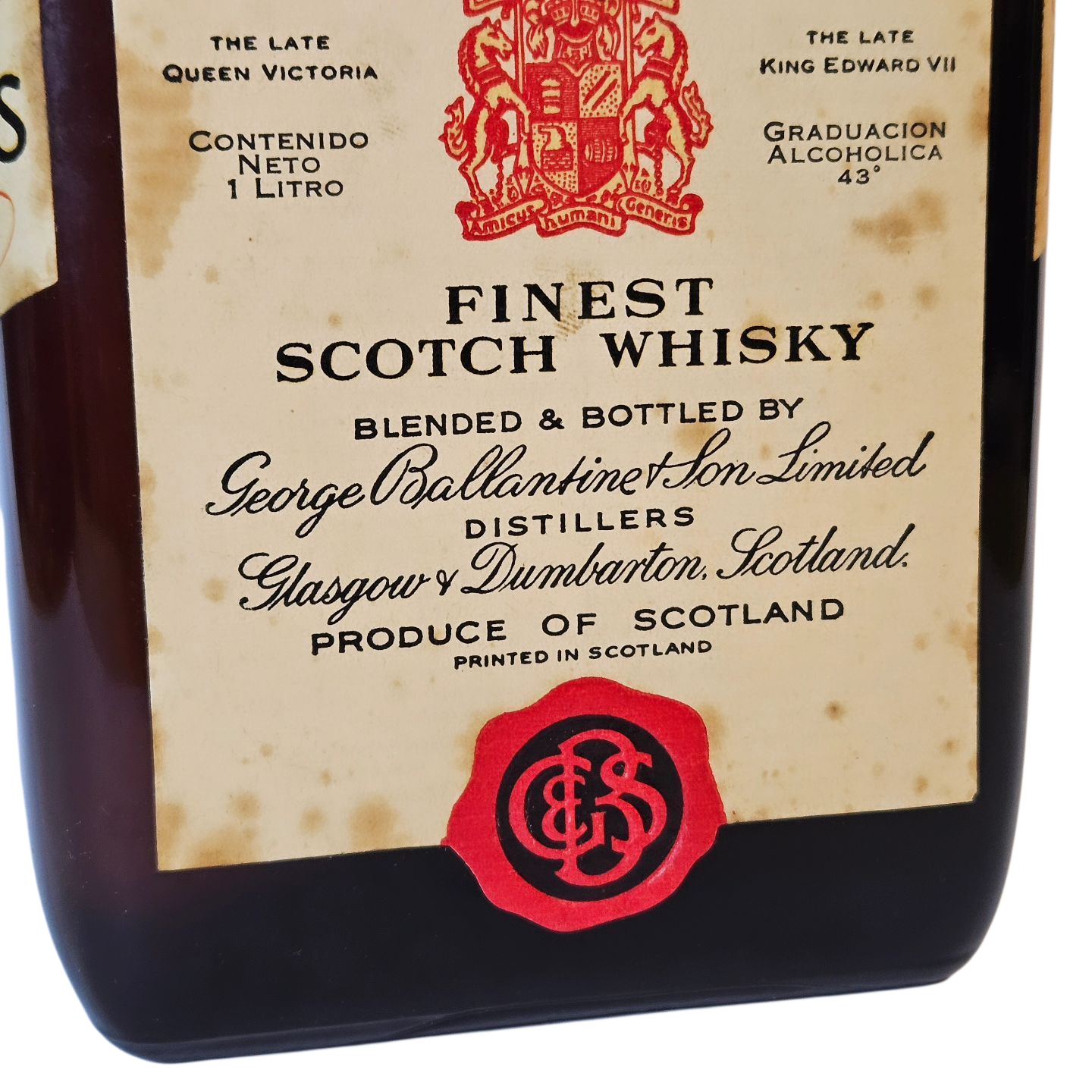 Antigua Botella Whisky Ballantine’s Sellada