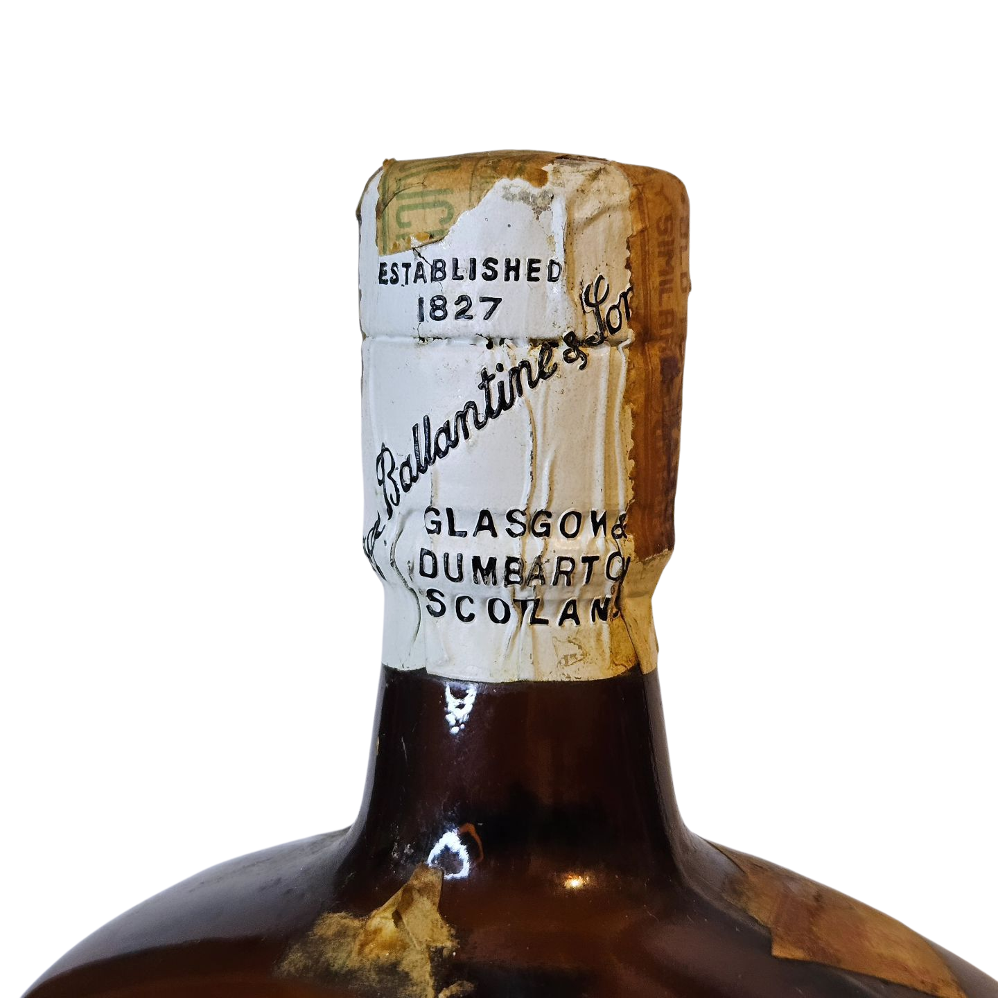 Antigua Botella Whisky Ballantine’s Sellada