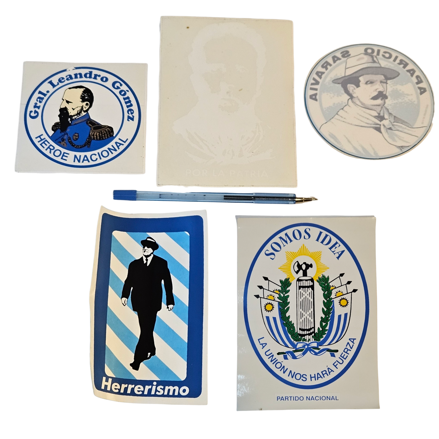 Lote de 5 Sticker referentes Partido Nacional nuevos de viejo stock